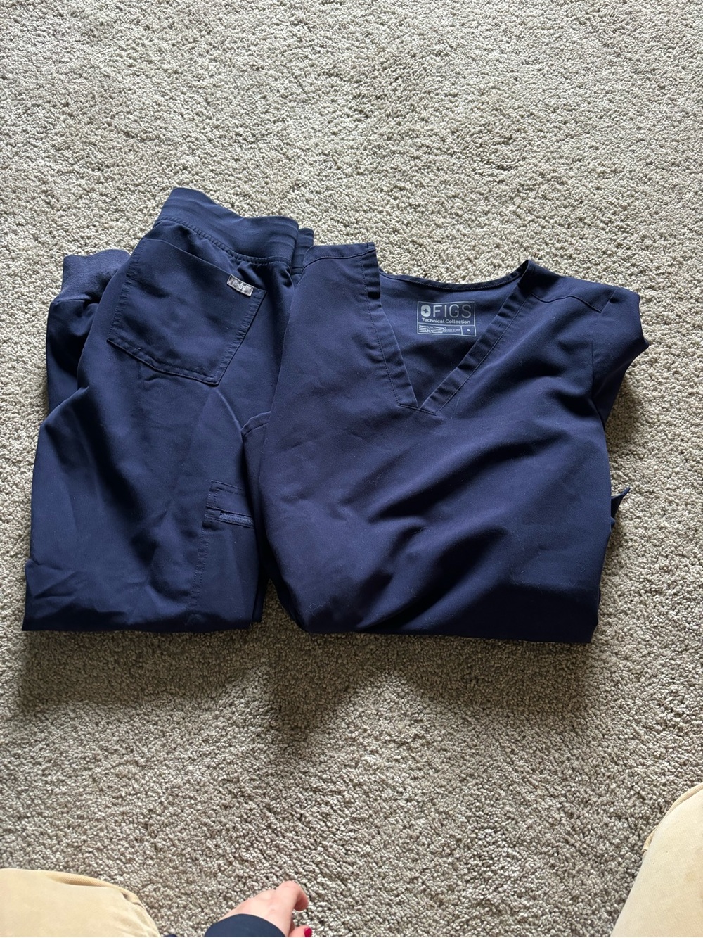Figs Technical Collection Navy V-Neck Scrub Top